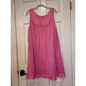 Vanity Fair Vintage Pink Nylon Nightgown Sleeveless V Neck - Size Large